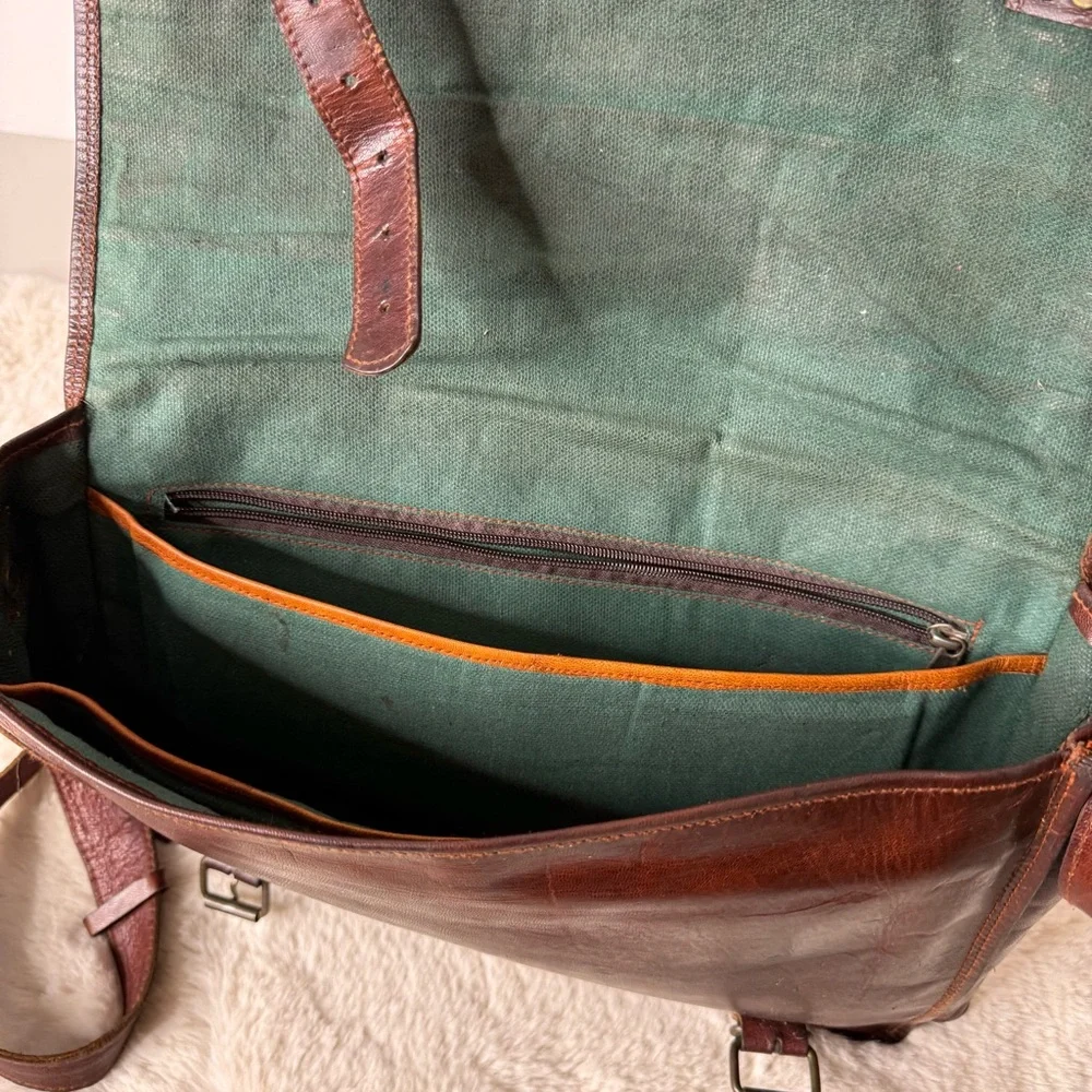 Vintage Toni Classic‎ Brown Leather Men's Messenger Bag